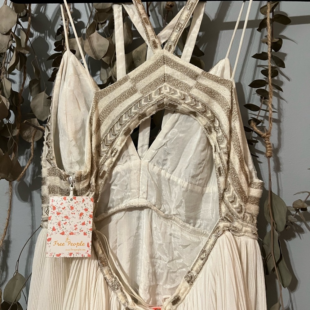 Free People Cream Maxi Dress with Embellished Bodice - Picture 10 of 16